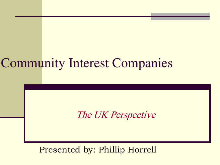 community interest companies