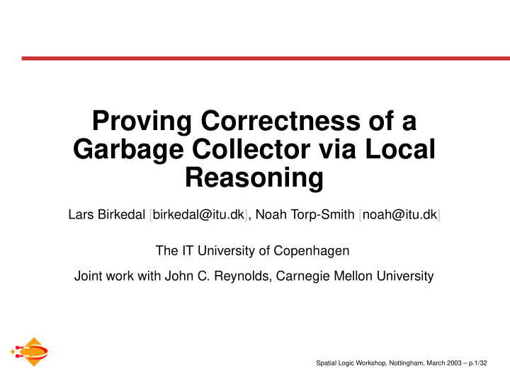 proving correctness of a garbage collector via local