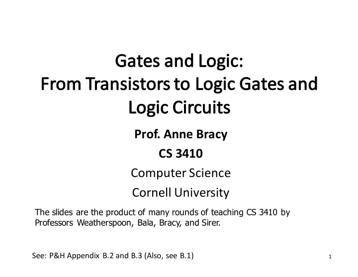 prof anne bracy cs 3410 computer science cornell