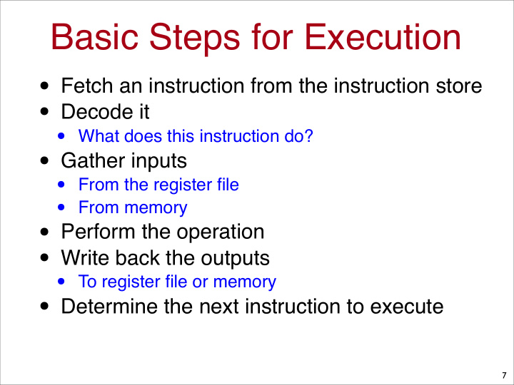 basic steps for execution