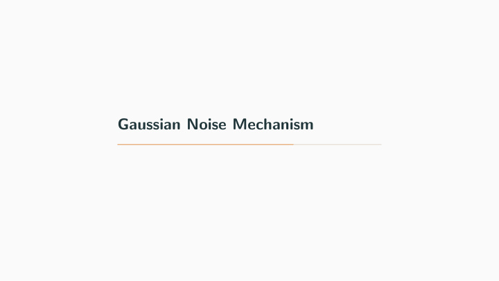 gaussian noise mechanism