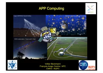 APP Computing  Auger; ASPERA/G.Toma/A.Saftoiu  KM3NeT, ASPERA / G. Toma / A. Saftoiu  Virgo