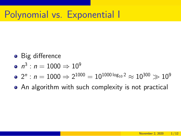 polynomial vs exponential i