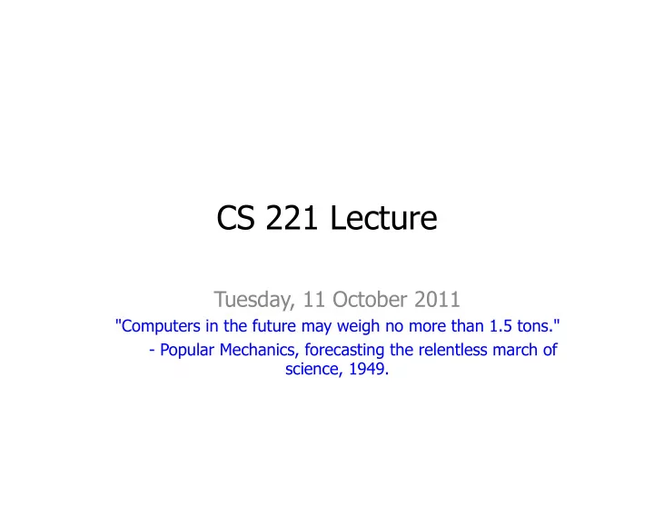 cs 221 lecture