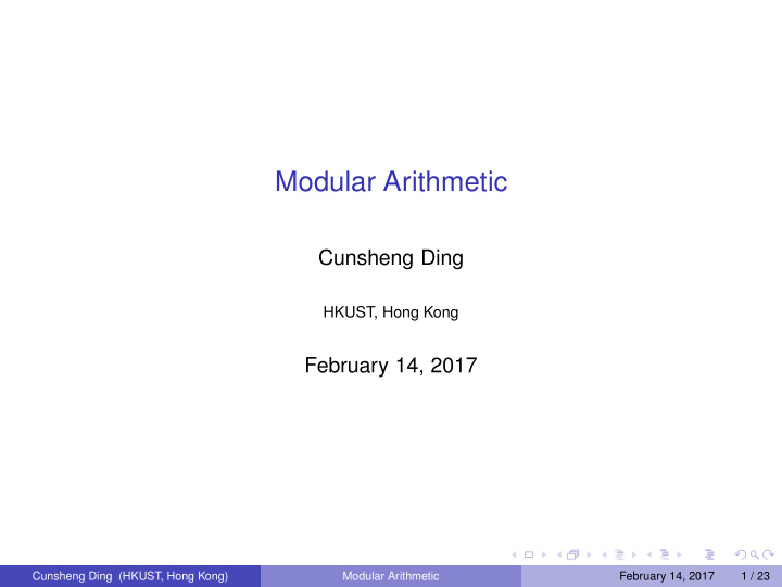 modular arithmetic