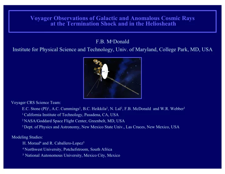 voyager observations of galactic and anomalous cosmic