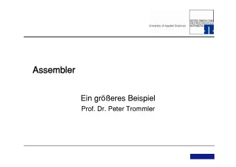 Assembler  Assembler  Ein greres Beispiel  Prof. Dr. Peter Trommler  Prozedur zum Tauschen