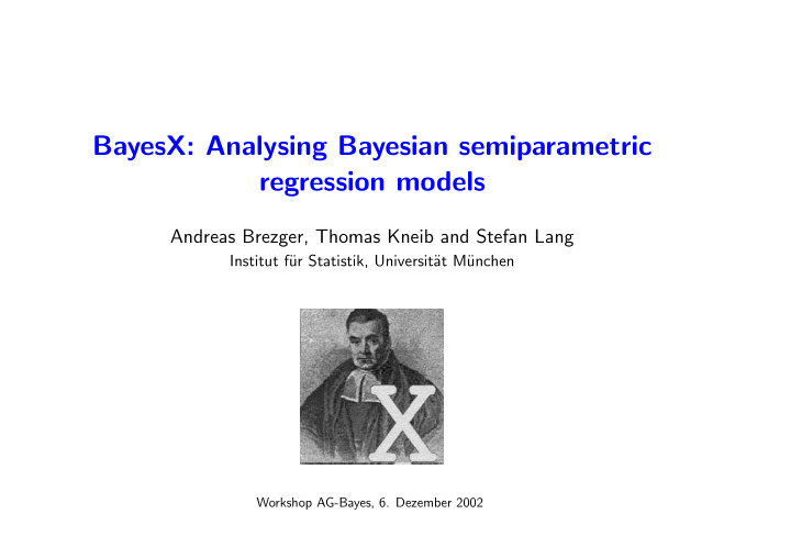 bayesx analysing bayesian semiparametric regression models