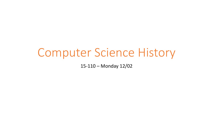 computer science history