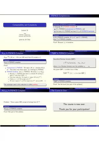 The course is now over.  Theorem ALL NFA is PSPACE-complete.  Thank you for your participation!