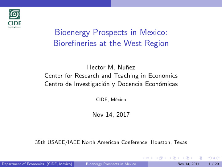 bioenergy prospects in mexico biorefineries at the west