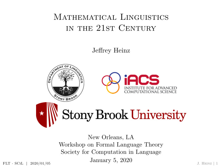 mathematical linguistics in the 21st century