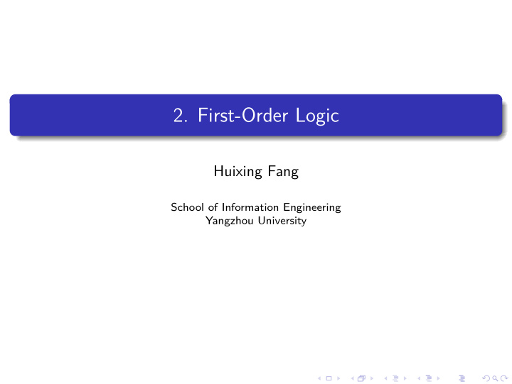 2 first order logic