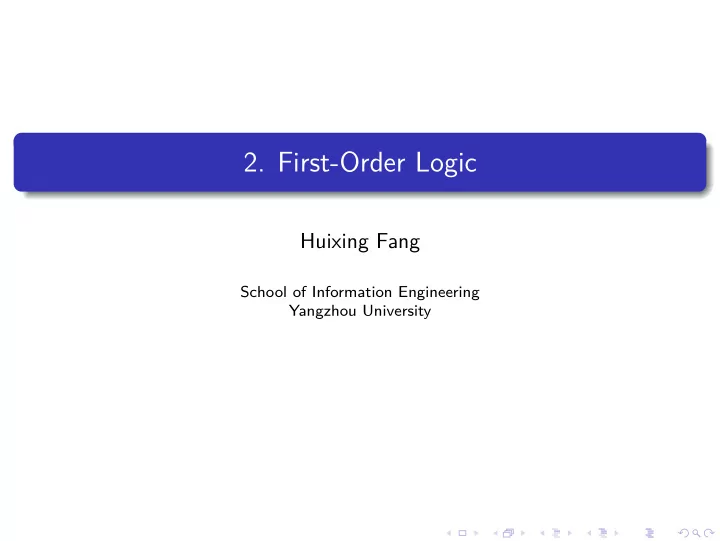 2 first order logic
