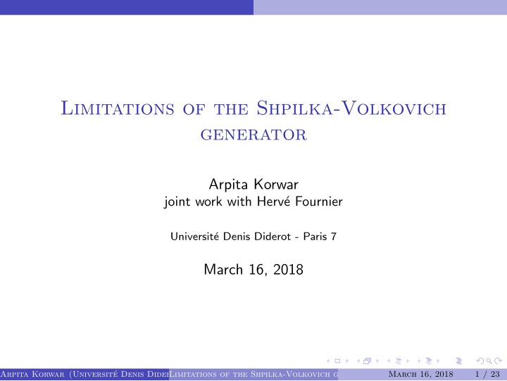 limitations of the shpilka volkovich generator