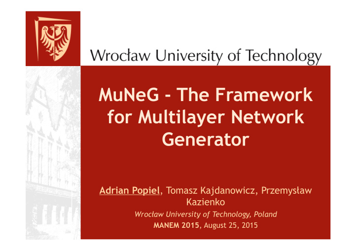 muneg the framework for multilayer network generator