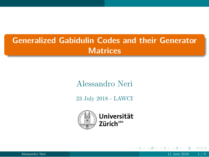 generalized gabidulin codes and their generator matrices