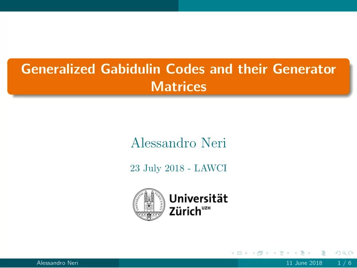 generalized gabidulin codes and their generator matrices
