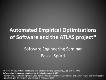 of Software and the ATLAS project*  Software Engineering Seminar  Pascal Sprri  *R. Clint Whaley,