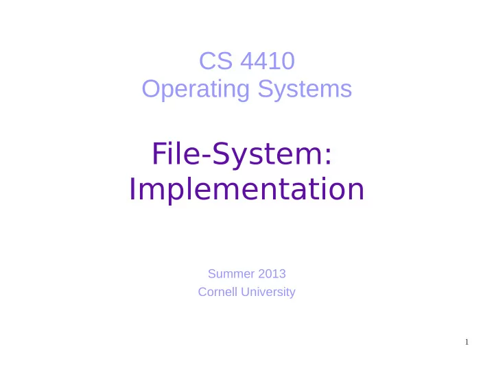 file system implementation