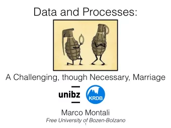 Data and Processes:  A Challenging, though Necessary, Marriage  .  .  KRDB  1  Marco Montali  Free