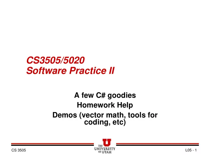 cs3505 5020 software practice ii