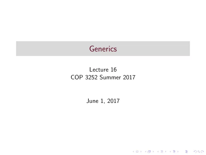 generics