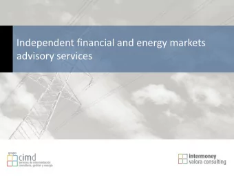 advisory services  Index  I.  Company presentation  II.  Our services  III. Credentials  IV.