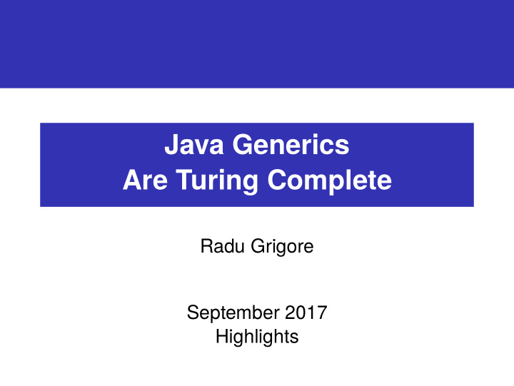 java generics are turing complete