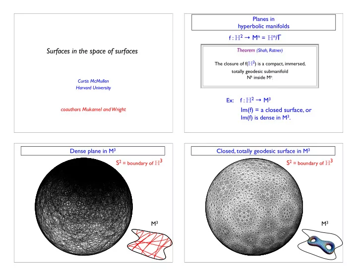 surfaces in the space of surfaces