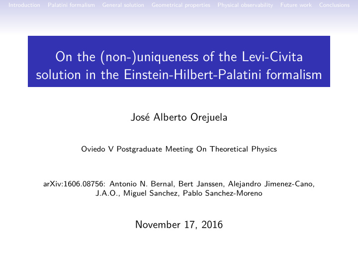 on the non uniqueness of the levi civita solution in the