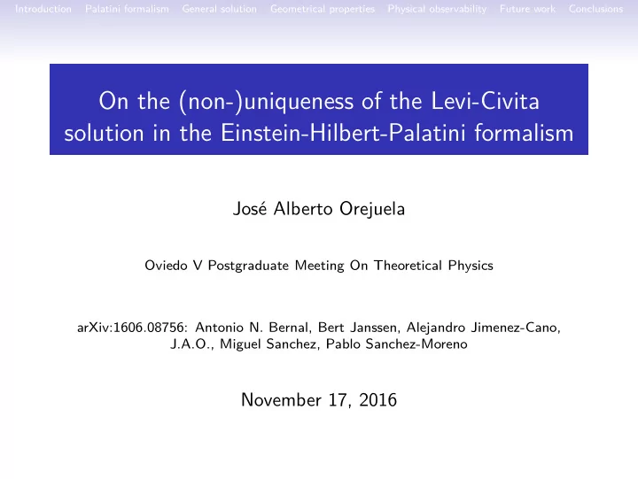 on the non uniqueness of the levi civita solution in the