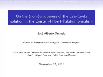 On the (non-)uniqueness of the Levi-Civita  solution in the Einstein-Hilbert-Palatini formalism