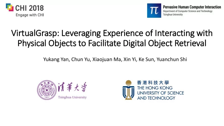 physical objects to facil ilitate dig igit ital object