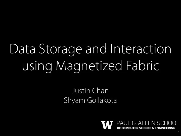 data storage and interaction using magnetized fabric