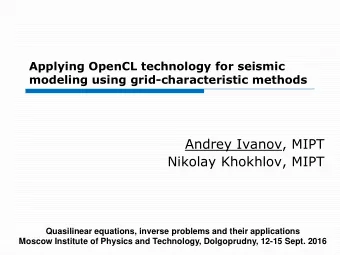 Nikolay Khokhlov, MIPT  Quasilinear equations, inverse problems and their applications  Moscow