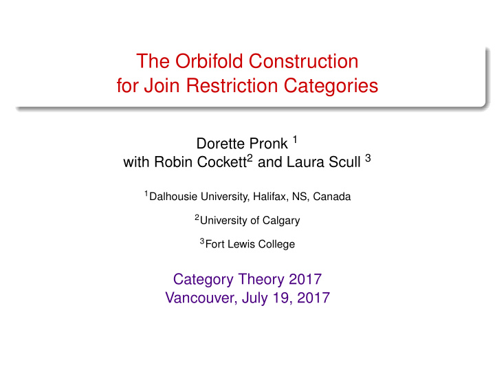 the orbifold construction for join restriction categories