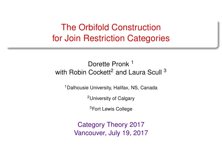 the orbifold construction for join restriction categories