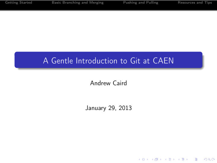a gentle introduction to git at caen
