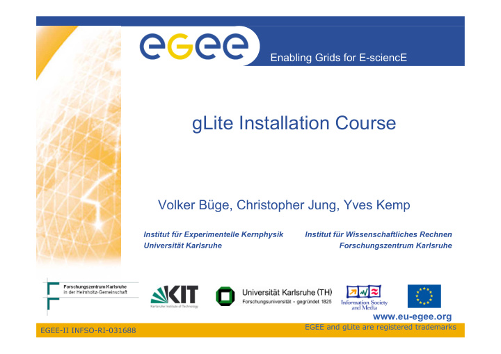 glite installation course