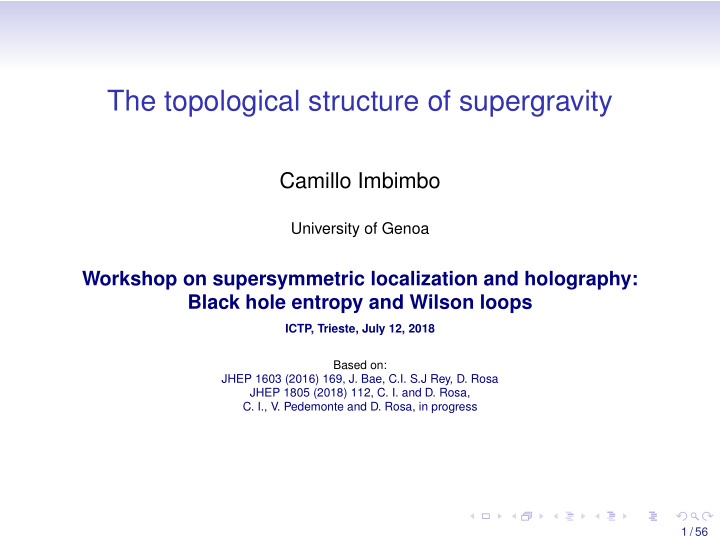 the topological structure of supergravity