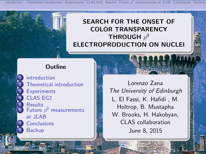 search for the onset of color transparency