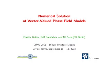 Numerical Solution  of Vector-Valued Phase Field Models  Carsten Gr  aser, Ralf Kornhuber, and