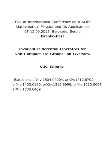 Talk at International Conference on p-ADIC  Mathematical Physics and Its Applications