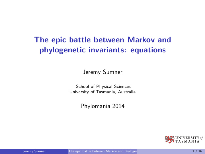 the epic battle between markov and phylogenetic