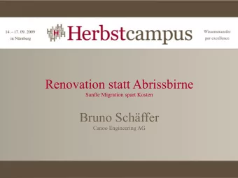 Renovation statt Abrissbirne  Sanfte Migration spart Kosten  Bruno Schffer  Canoo Engineering AG