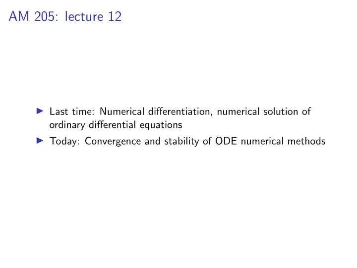 am 205 lecture 12