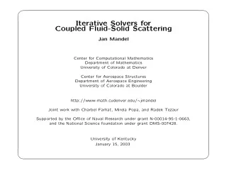 Iterative Solvers for  Coupled Fluid-Solid Scattering  Jan Mandel  Center for Computational
