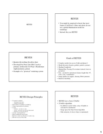 REYES   You might be surprised to know that most  REYES  frames of all Pixars films and