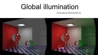 Global illumination  Anastasia Bolotnikova Global illumination a.k.a. GI a.k.a. indirect